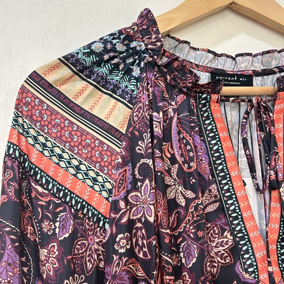 CURRENT AIR  WOMENS RACHEL TOP RUFFLE SLEEVE FLORAL SZ LG NEW - Picture 5 of 11